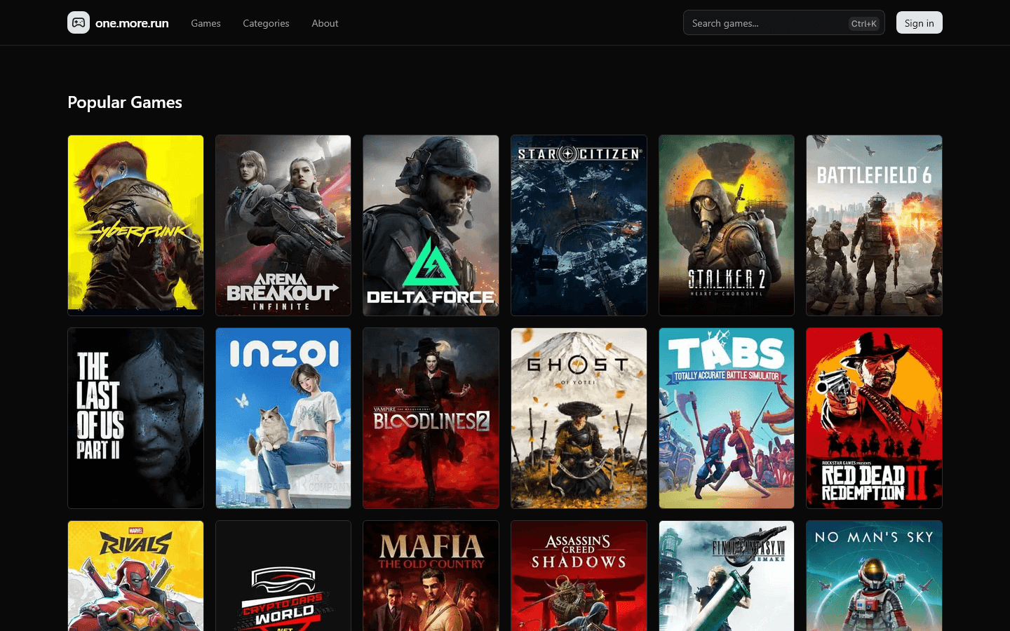 Desktop app screen dark